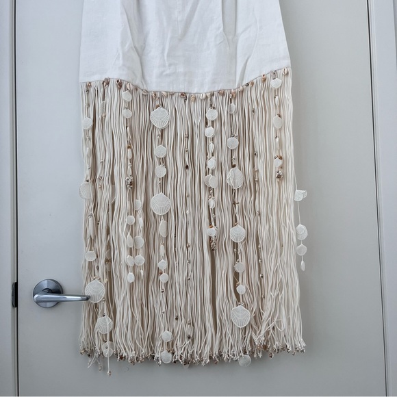 NWOT Zimmermann Postcard fringed white linen seashell skirt 3 - Picture 7 of 16